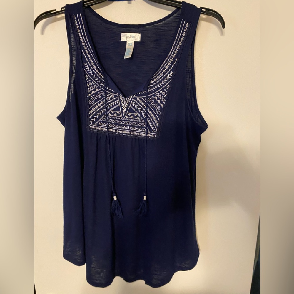 Just Be 2X navy tank